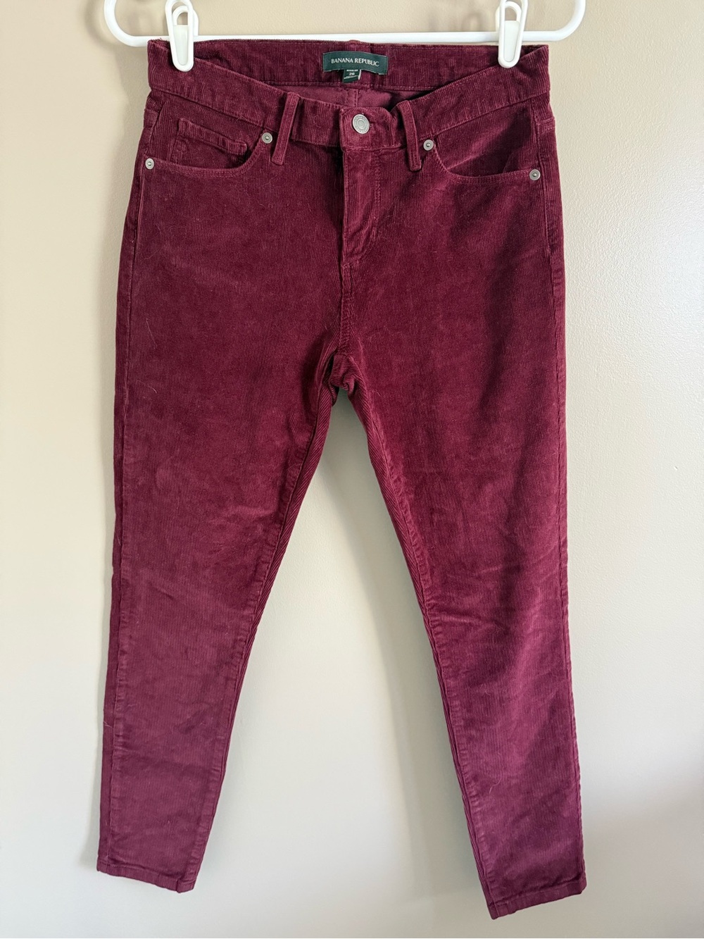 Banana Republic Burgundy 5 Pocket Corduroy Pants Women's 26 Reg